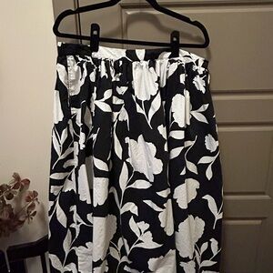 Kate Spade Monochrome Floral A-Line Skirt
